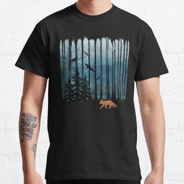Misty Forest Fox - Brush Strokes Classic T-Shirt