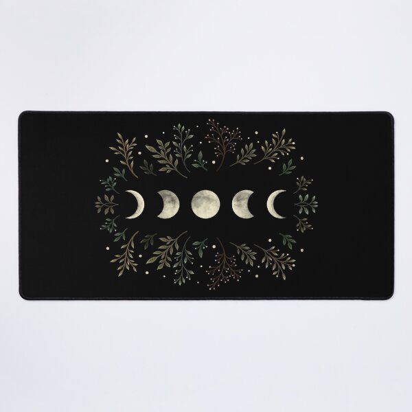 Moonlit Garden-Olive Green Desk Mat