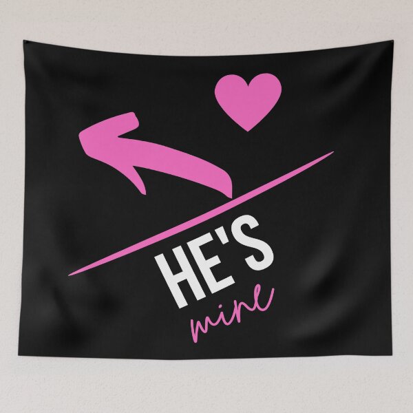 Item preview, Valentines Day Couples Matching Valentine Fun | He's Mine With Arrow and  Pink Heart Black designed and sold by Rainbows Rock.