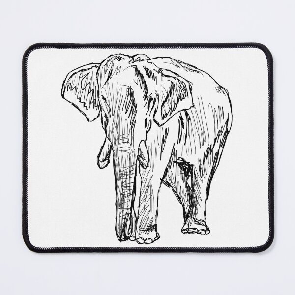 Item preview, Elephant Drawing Hand Drawn-Cool White Elephant designed and sold by Hartics.