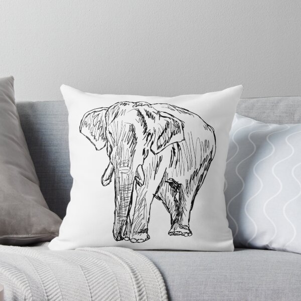 Item preview, Elephant Drawing Hand Drawn-Cool White Elephant designed and sold by Hartics.