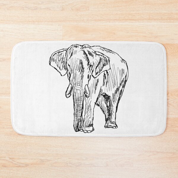 Item preview, Elephant Drawing Hand Drawn-Cool White Elephant designed and sold by Hartics.
