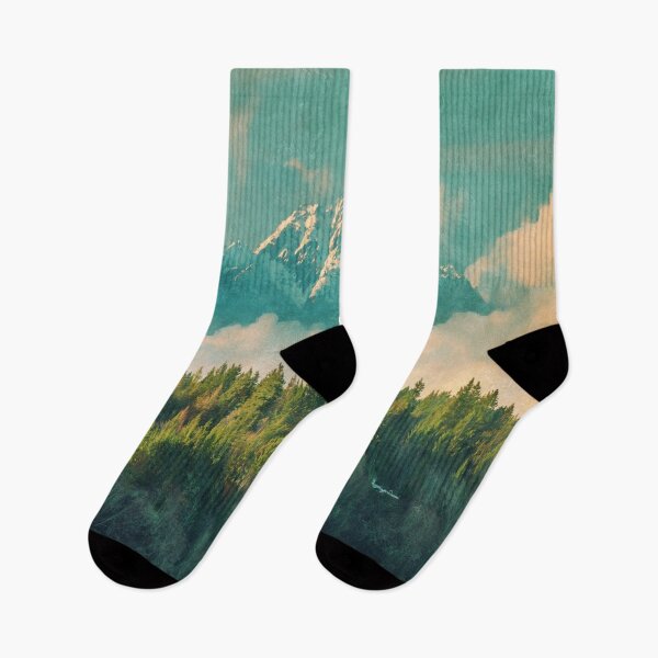 Item preview, Foggy Mountain And Trees Landscape Watercolor designed and sold by Simi2020.