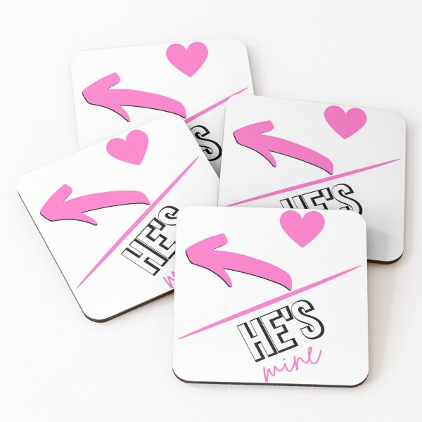 Item preview, Valentines Day Couples Matching Valentine Fun | He's Mine With Arrow and  Pink Heart White designed and sold by Rainbows Rock.