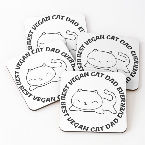 Item preview, Best Vegan Cat Dad Ever- Funny, Unique, Cat Lover,Minimalistic,Cute designed and sold by MAEffects.