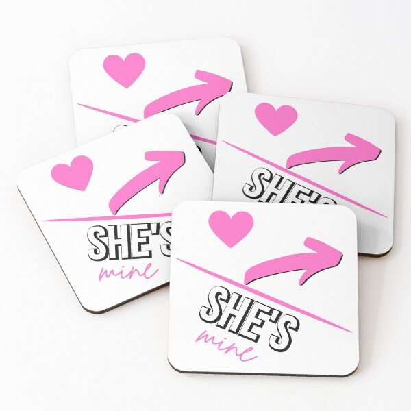 Item preview, Valentines Day Couples Matching Valentine Fun | She's Mine With Arrow and  Pink Heart White designed and sold by Rainbows Rock.