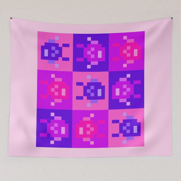 Item preview, Fancy Pixel Fishie Tiles, Indigo Pink Purple designed and sold by rin3d .