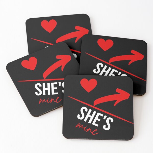 Item preview, Valentines Day Couples Matching Valentine Fun |She's Mine With Arrow and  Red Heart Black designed and sold by Rainbows Rock.