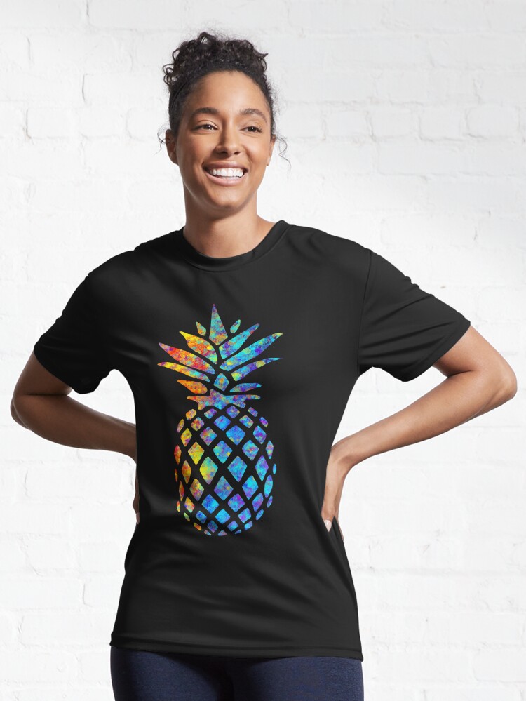 Rainbow Watercolor Pineapple Active T-Shirt for Sale by