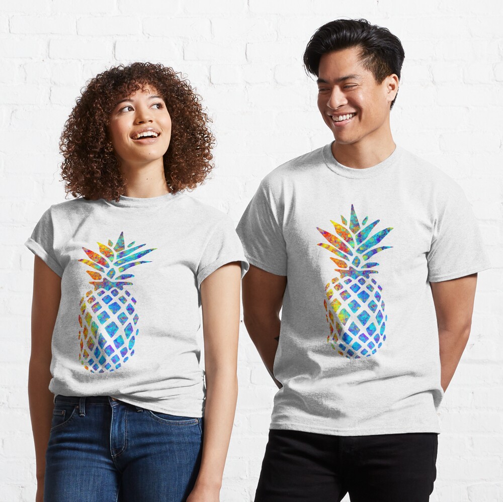 Rainbow Watercolor Pineapple Active T-Shirt for Sale by