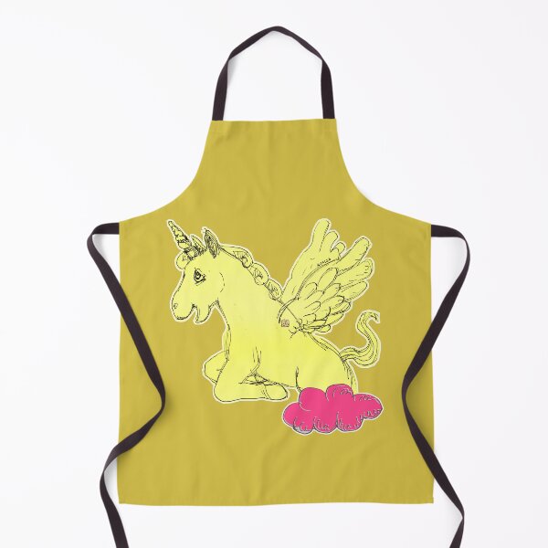Item preview, Yellow Unicorn Horse Popping Up From A Cloud (Original Drawing by ACCI) designed and sold by VanyssaGraphics.