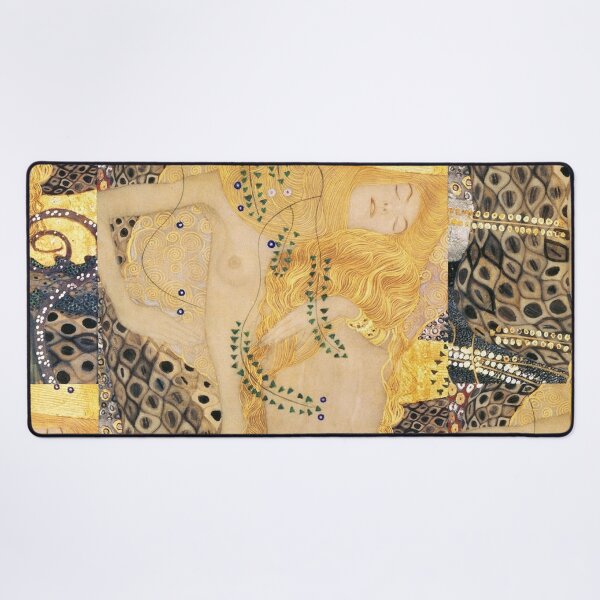 Item preview, Water serpent I by Gustav Klimt  -Gold Mermaid Art Nouveau Symbolism designed and sold by Bebichic.