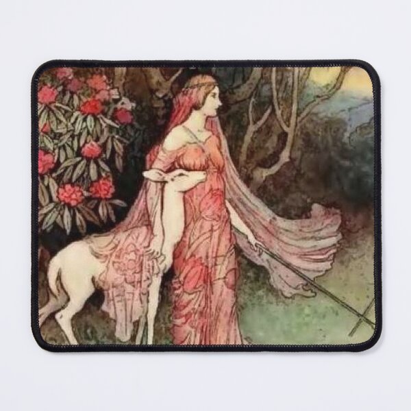 Item preview, Lady and a Deer by Warwick Goble  designed and sold by ArtHistoryLover.