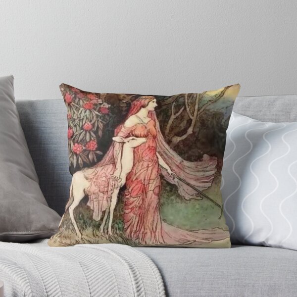 Item preview, Lady and a Deer by Warwick Goble  designed and sold by ArtHistoryLover.