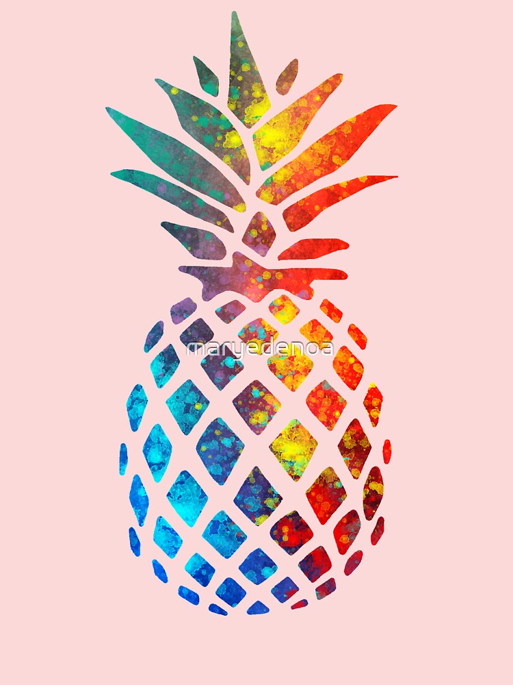 Rainbow Watercolor Pineapple Active T-Shirt for Sale by