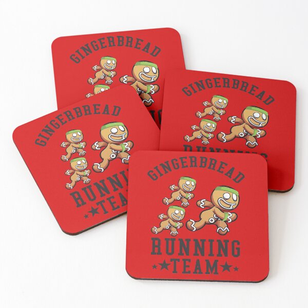 Item preview, Gingerbread Running Team funny Christmas Cookie Shirt Red designed and sold by Vegdreamer.