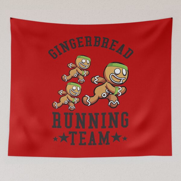 Item preview, Gingerbread Running Team funny Christmas Cookie Shirt Red designed and sold by Vegdreamer.