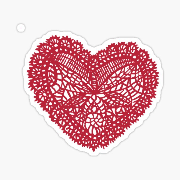 Red Lace Heart Sticker by Nealoc