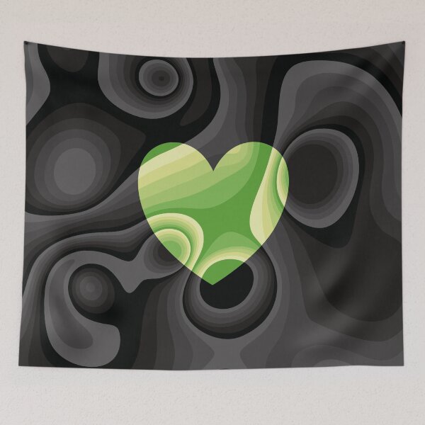 Item preview, Green, black and white heart marble designed and sold by Captain Chromatic.