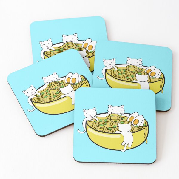 Item preview, Cute kittens eating yummy ramen noodles designed and sold by Purr95.