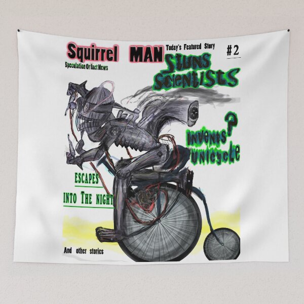 Item preview, Squirrel Man Stuns Scientists Invents Unicycle Rides off into the night designed and sold by Followthedon.