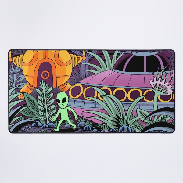 Mouse pad Aliens OVNI Planets Space - Mousepad E6930 com desenho animado  divertido para ela