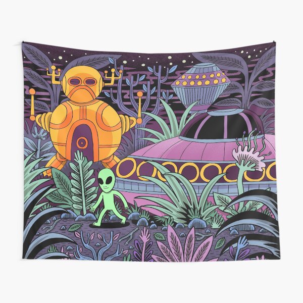 UFO Landing Tapestry
