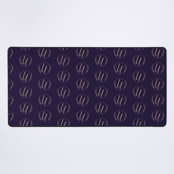 Item preview,   Letter U - Gold Leaves blue - pattern designed and sold by Rionda.