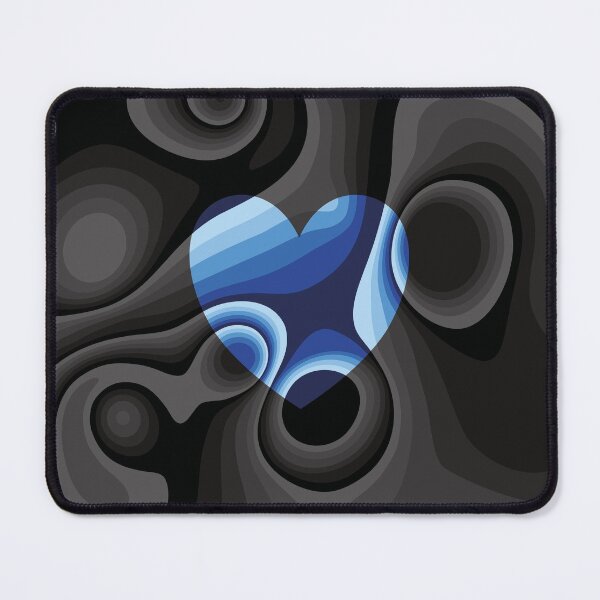 Item preview, Blue, black and white heart marble designed and sold by Captain Chromatic.
