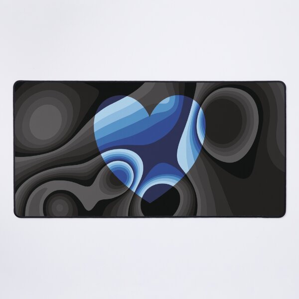 Item preview, Blue, black and white heart marble designed and sold by Captain Chromatic.