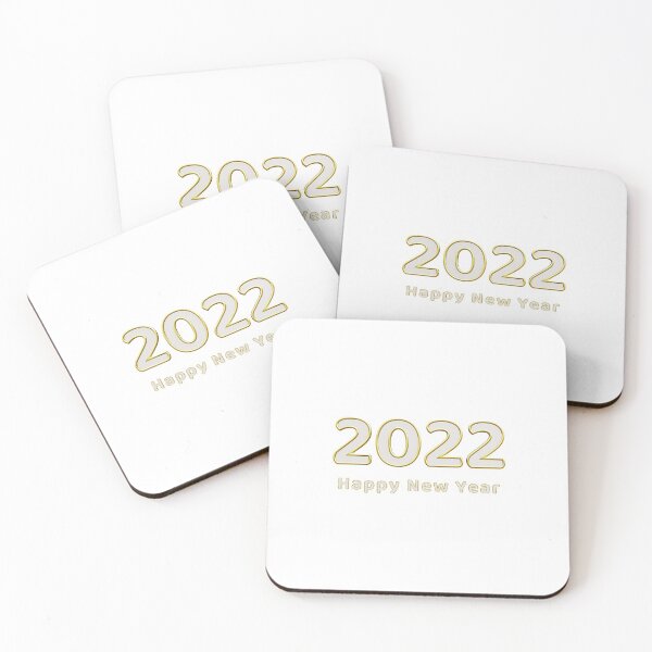 Item preview, happy new year 2022 text 3d white gold color designed and sold by Mim007.