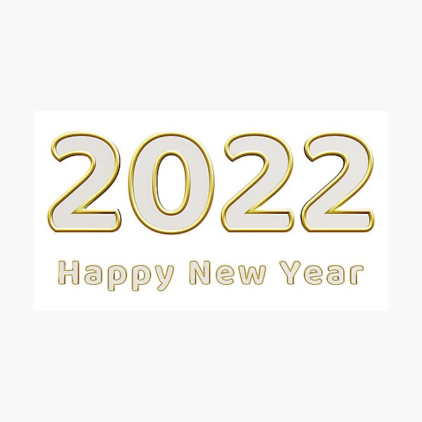 Item preview, happy new year 2022 text 3d white gold color designed and sold by Mim007.