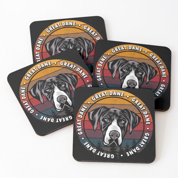 Item preview, Great Dane distressed sunset retro dog face design designed and sold by SamRVstore.