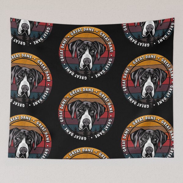 Item preview, Great Dane distressed sunset retro dog face design designed and sold by SamRVstore.