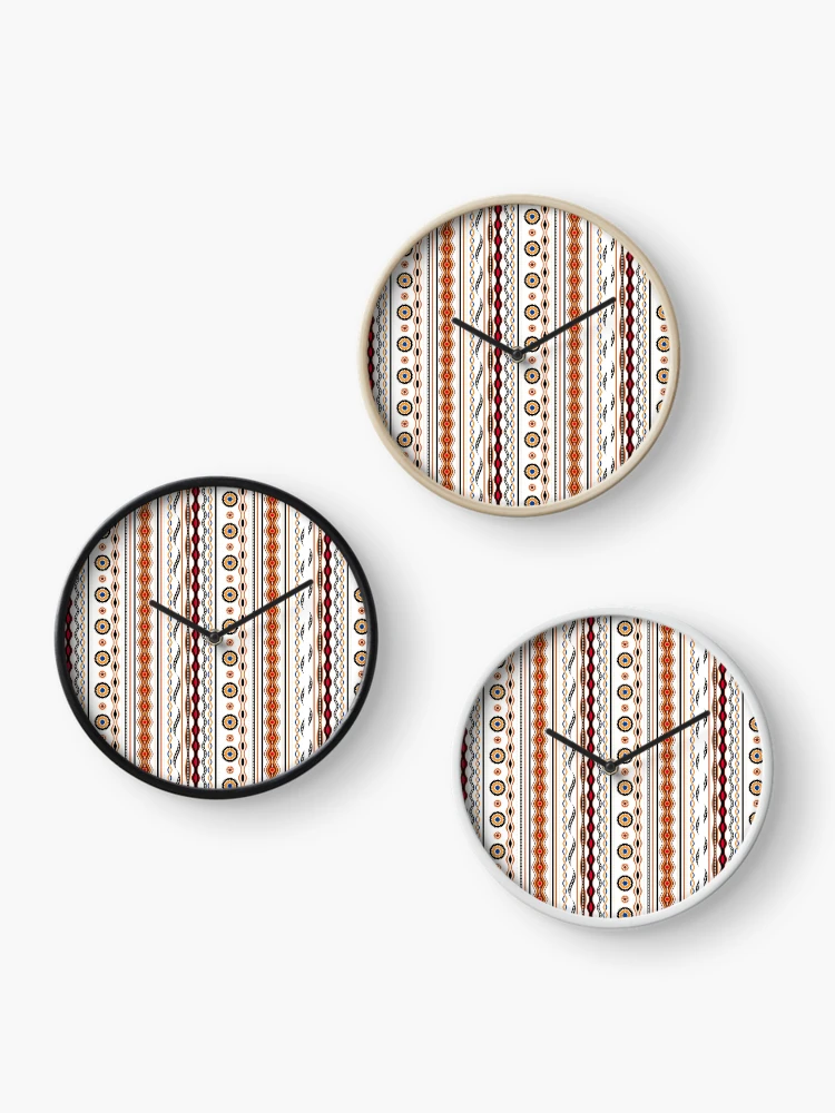 Thumbnail 3 of 4, Clock, Ethnic Pattern Design designed and sold by Fatbread.
