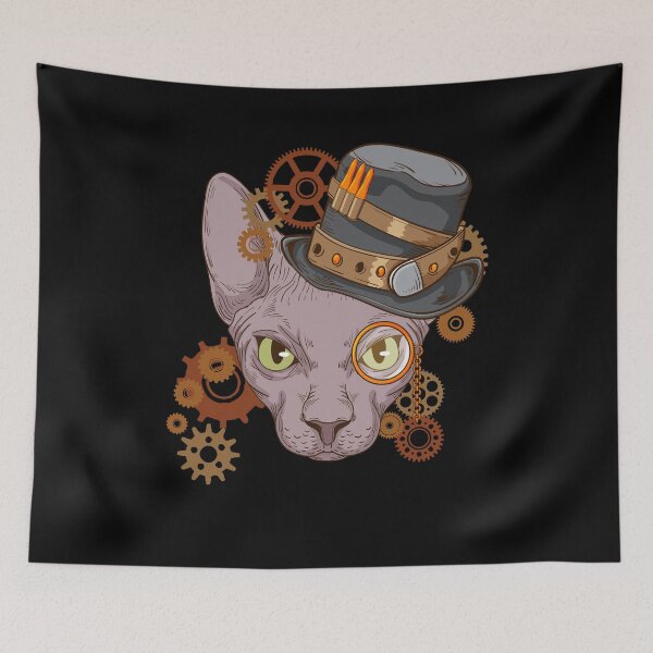 Item preview, Sphynx Cat Steampunk Gift Cat Owner Victorian Sphynx Cat designed and sold by DSWShirts.