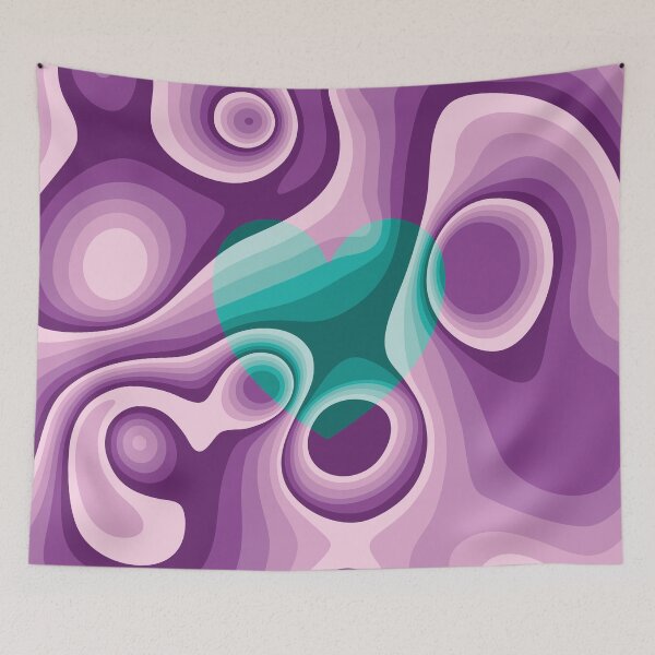 Item preview, Purple and turquoise heart marble designed and sold by Captain Chromatic.