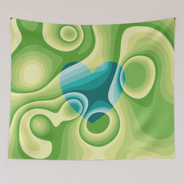 Item preview, Green and turquoise heart marble designed and sold by Captain Chromatic.