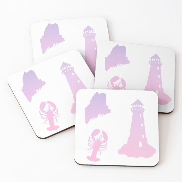 Item preview, Pink and Purple Ombré State of Maine Sticker Pack  designed and sold by Dalaura.
