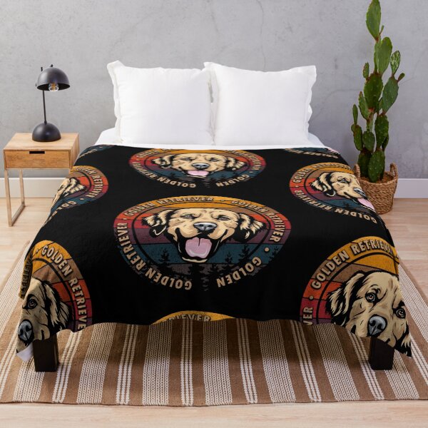 Item preview, Golden Retriever distressed sunset retro dog face design designed and sold by SamRVstore.