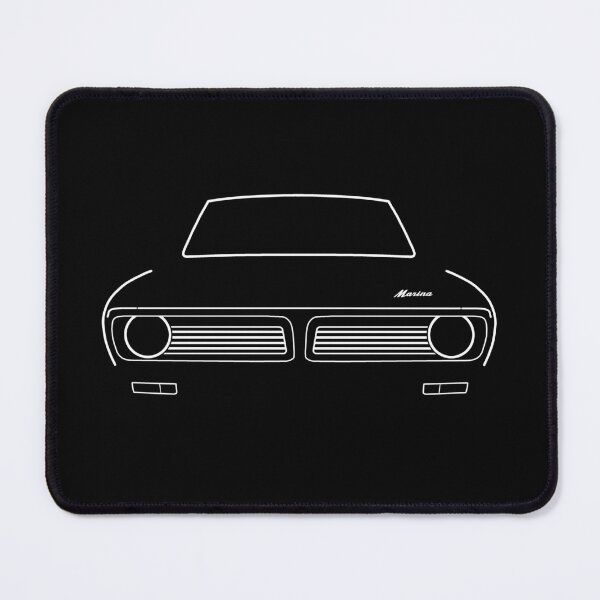 Item preview, Morris Marina 1970s British classic car white outline graphic designed and sold by soitwouldseem.