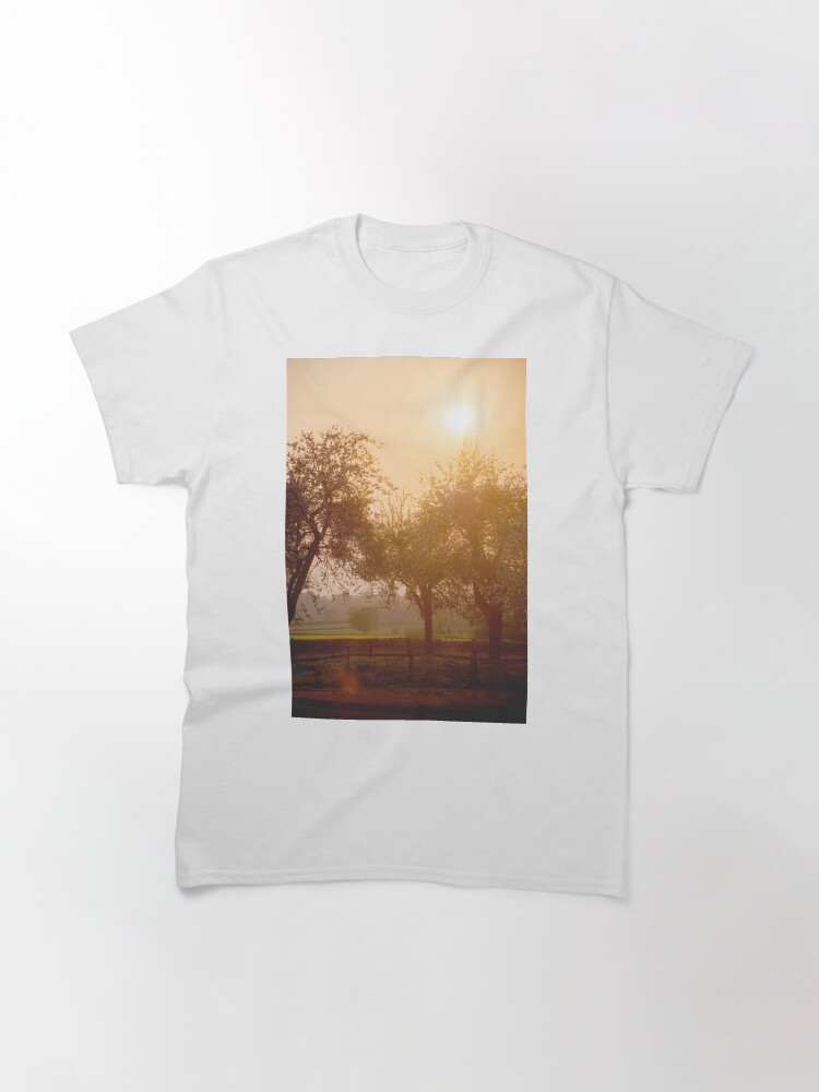 Thumbnail 3 of 7, Classic T-Shirt, Dreamy Orchard Sunset designed and sold by BeckmogArt.