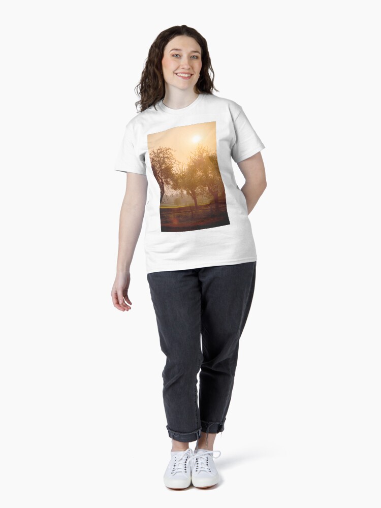 Thumbnail 4 of 7, Classic T-Shirt, Dreamy Orchard Sunset designed and sold by BeckmogArt.