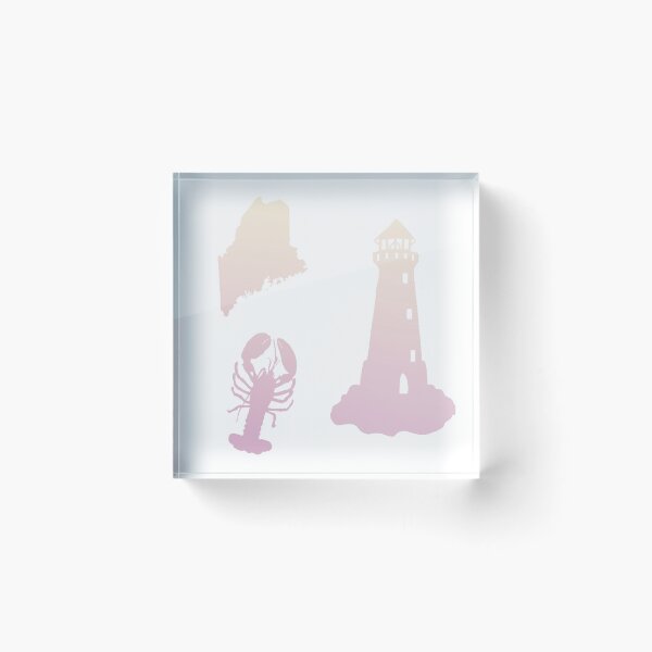 Item preview, Pink Ombré State of Maine Sticker Pack  designed and sold by Dalaura.
