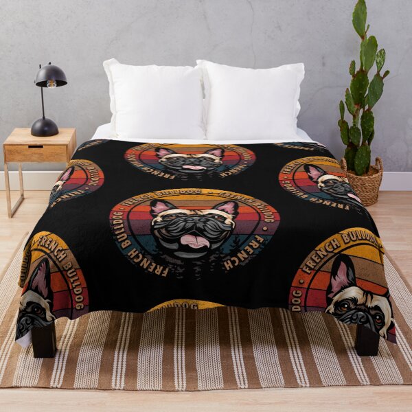 Item preview, French Bulldog distressed sunset retro dog face design designed and sold by SamRVstore.