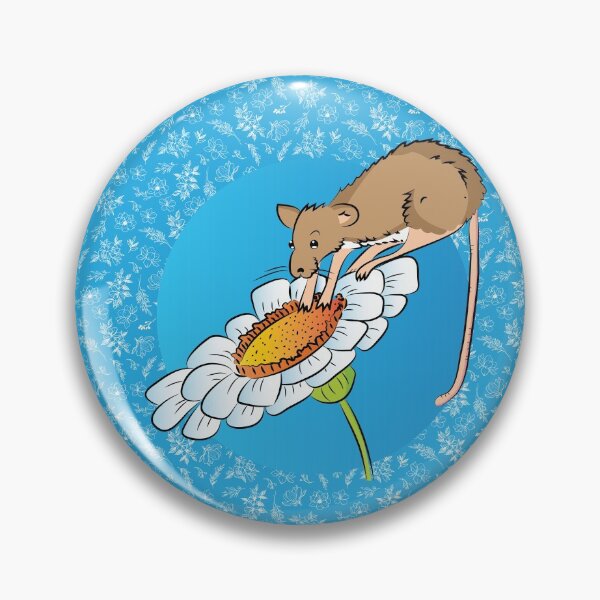 Item preview, Cute mouse on a flower with a pattern of white wild flowers designed and sold by FunnyChameleon.