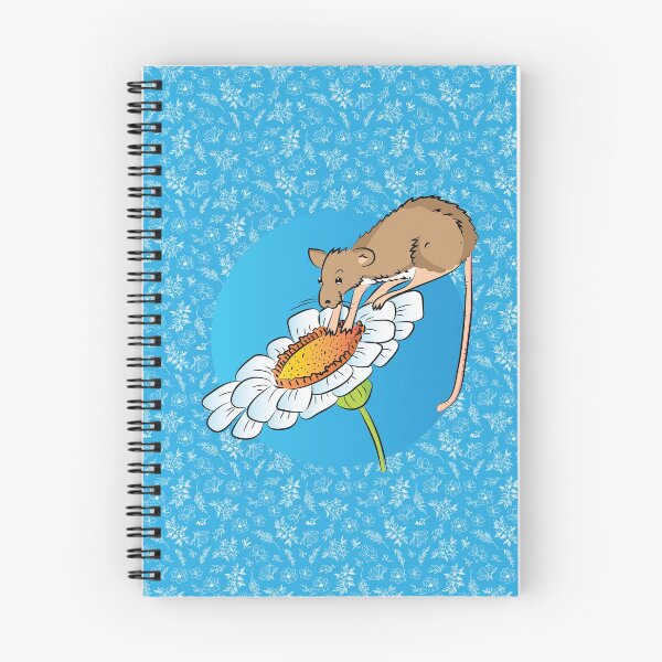 Item preview, Cute mouse on a flower with a pattern of white wild flowers designed and sold by FunnyChameleon.