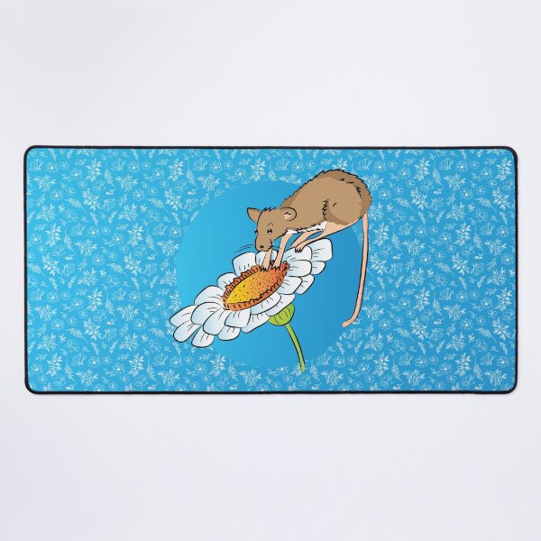 Item preview, Cute mouse on a flower with a pattern of white wild flowers designed and sold by FunnyChameleon.