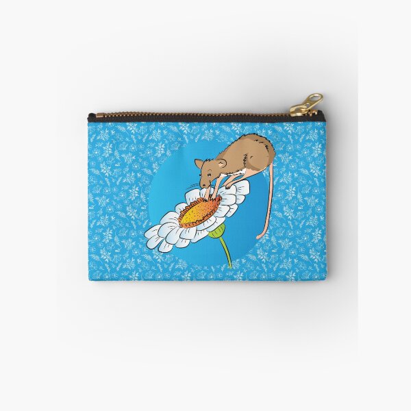 Item preview, Cute mouse on a flower with a pattern of white wild flowers designed and sold by FunnyChameleon.