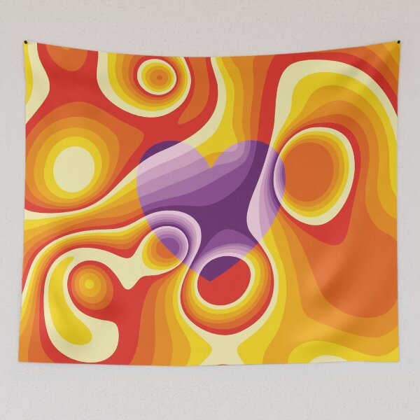 Item preview, Purple, red, orange and yellow heart marble designed and sold by Captain Chromatic.